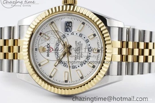 0512 Skydweller SS YG Noob Best Edition White Dial on SS YG Jubilee Bracelet A23J FastDry 2125